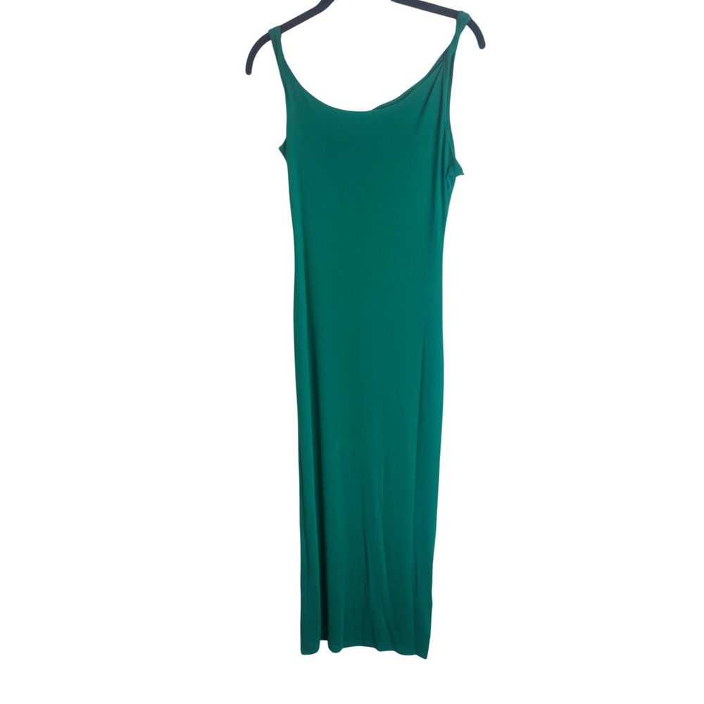 JLCNCUE Womens Green Sleeveless Spaghetti Strap Scoop Neck Maxi Column Dress NWT
